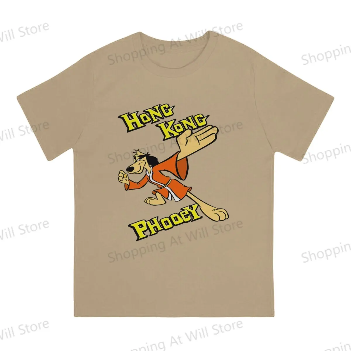 Men's and Women's T-shirts Hong Kong Phooey Cartoon Vintage Number One Super Dog O neck short sleeved T-shirt Street Clothing