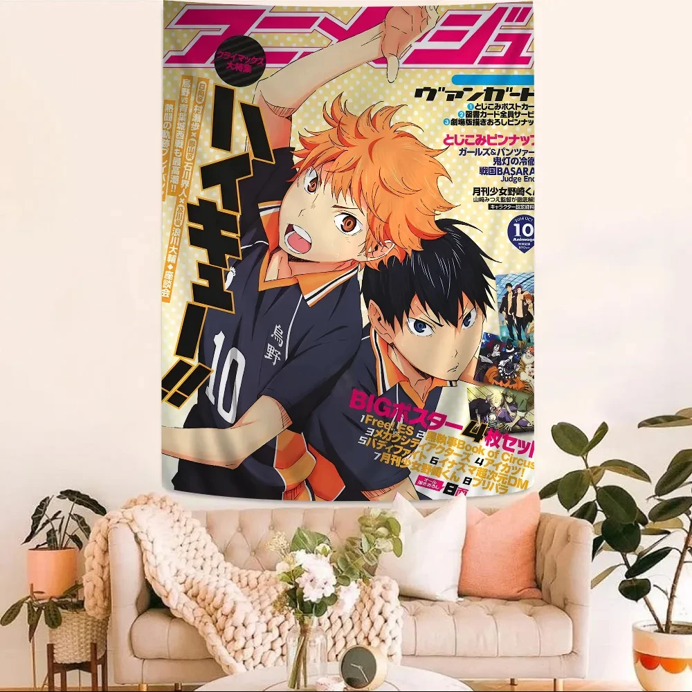 Japan Anime Haikyuu Bedruckter Großer Wandteppich Günstiger Hippie-Wandbehang Böhmische Wandteppiche Mandala INS Wohndekor