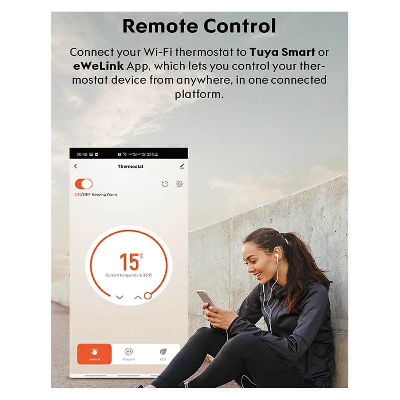 Tuya Smart Life Wi-Fi термостат контроллер переключатель водяного отопления 5A 110 В, 220 В, поддержка Alexa, Google Home черный легкая установка