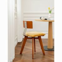 Middle Ancient Dining Chair Nordic Solid Wood Back Dining Table Chairs Wabi-sabi Style Stool Designer Senior Sense French