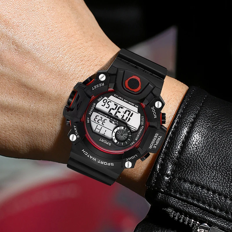 Junior High Teenagers, Sports Digital Watch for Kids, Multifunctional, Luminous, Date, Day, Stopwatch, Alarm