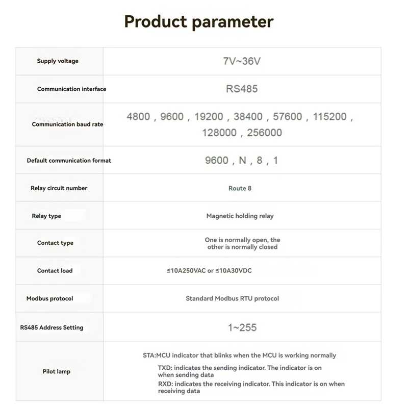 FFYY-DIN-Rail 8 ช่องรีเลย์โมดูล RS485 แม่เหล็กรีเลย์ Modbus RTU โปรโตคอลหลายการแยกวงจรป้องกัน