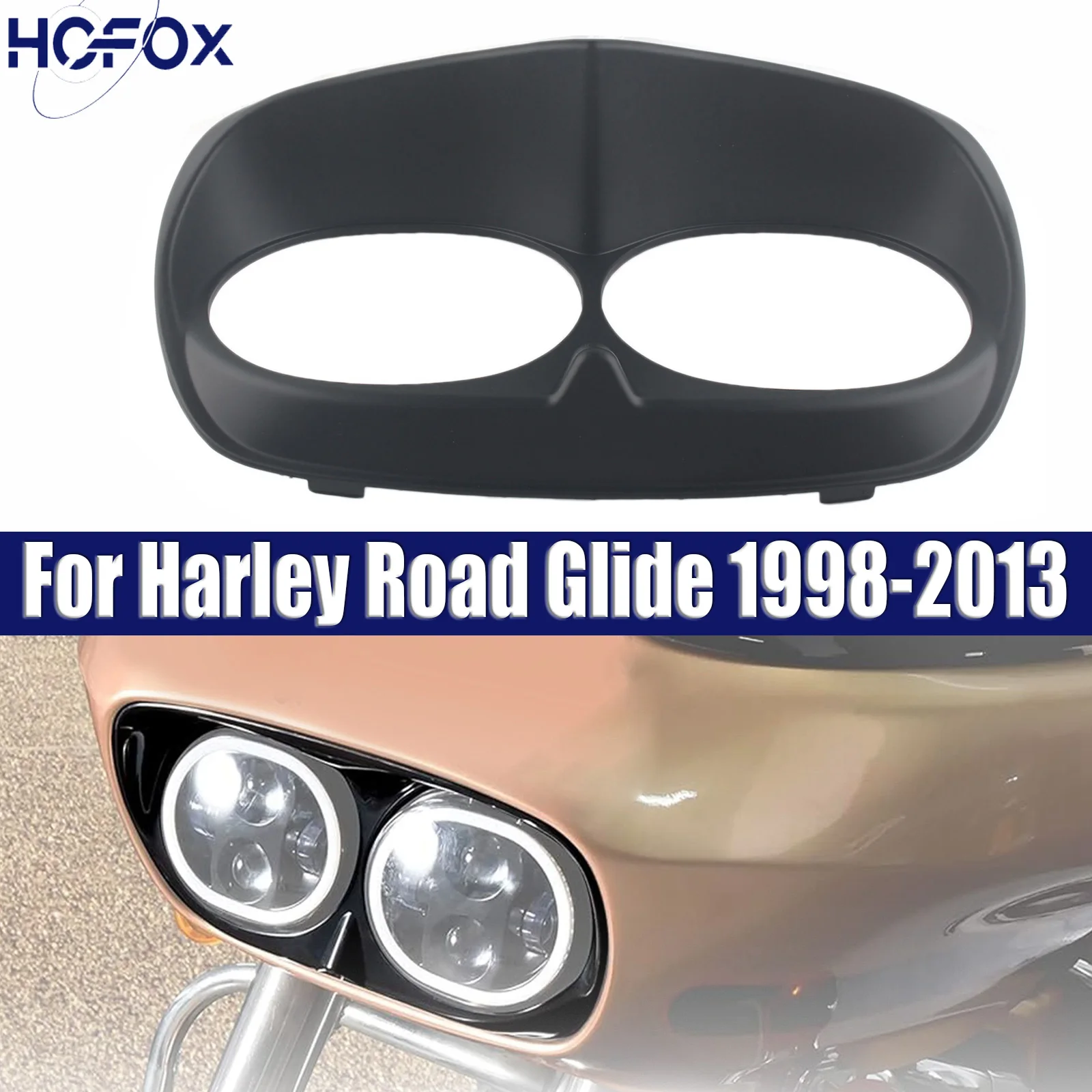 

For Harley Road Glide 1998-2013 Motorcycle Headl Light Trim Bezel Cover Fairing