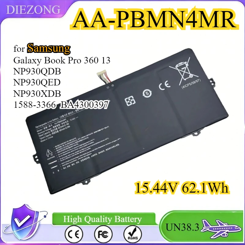 

AA-PBMN4MR Laptop Battery for Samsung Galaxy Book Pro 360 13 NP930QDB NP930QED NP930XDB 1588-3366 BA4300397 15.44V 62.1Wh