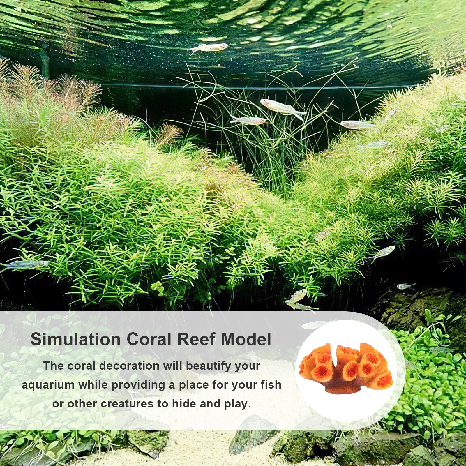 

Simulation Coral Reef Decor for Aquarium Fish Tank Small Lightweight Artificial Coral Ornament No Fading Wear Resistant Ideal