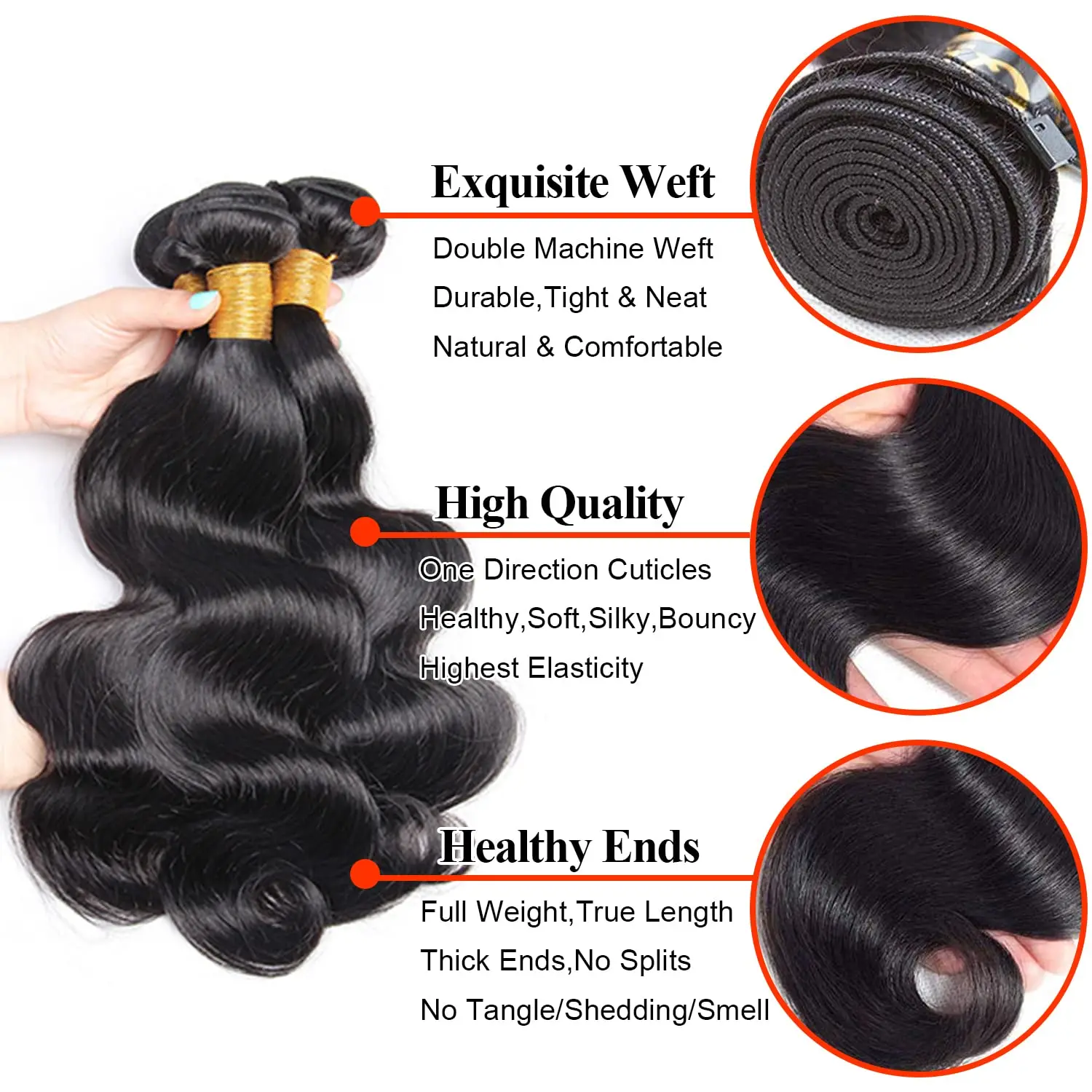 32 Inch 10A Brazilian Body Wave Human Hair Bundles 1/3/4 PCS Body Wave Human Hair Extensions Remy Hair Sale