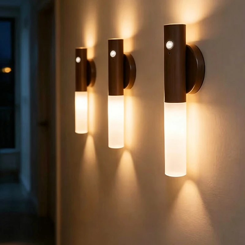 Rechargeable Motion Sensor Wall Lights Magnetic Portable Night Light for Hallway Stair Cabinet and Picture Lighting
