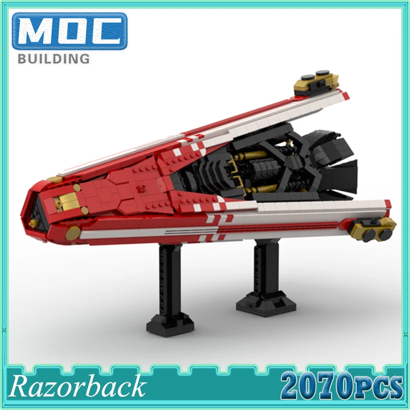 NEW Plan MOC Spaceship Model Razorback Building Block DIY Modular Bricks Assembly Collection Set Toys Xmas Gift