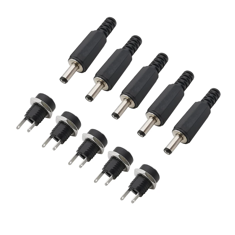 3.5 x 1.35mm DC Power Male Female Connector Soldering Type DC Plug Jack Socket Nut Panel Mount Connector 3.5x1.35mm