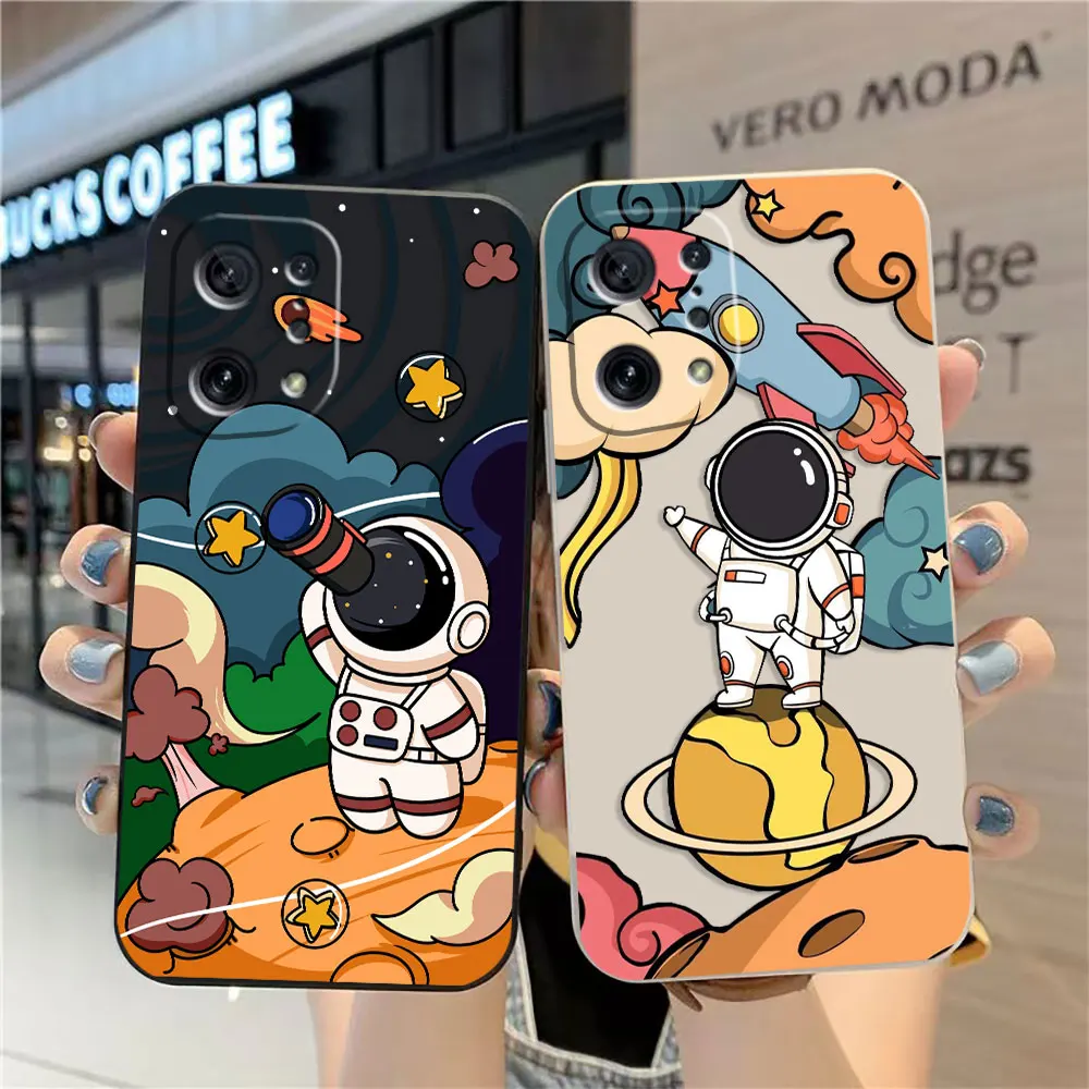 Phone Case For OPPO OPPO FIND X5 X6 X3 X2 REALME 6 7 X7 X50 RENO ACE 2 4G 5G PRO Case Funda Cqoue Shell Space Astronaut Painting