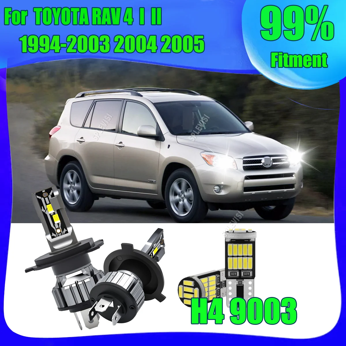 

H4 9003 75 Вт 7500LM Ярко-белая светодиодная автомобильная фара для улучшенного ночного видения для TOYOTA RAV 4 I II 1994 1995 1996 1997 1998-2005 гг.