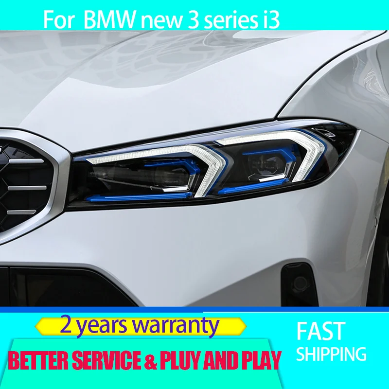 Car Styling for 2023-2024 BMW new 3 series i3 modified  blue eyebrow headlight assembly G20G28 matrix laser headlight