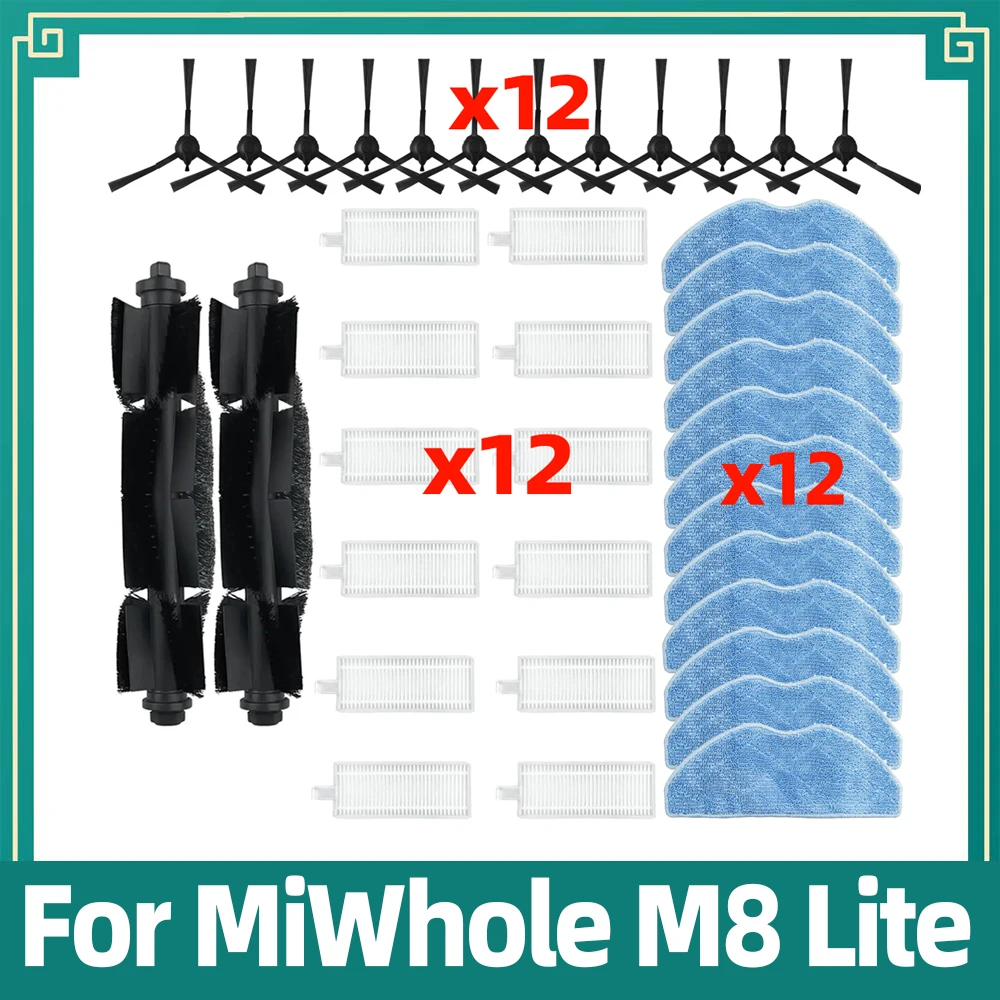 Compatible for 샤오미 미홀 MiWhole M8 Lite Robto Vacuum Cleaner Main Side Brush Mop Cloth Rag Hepa Filter Accessories Spare Parts