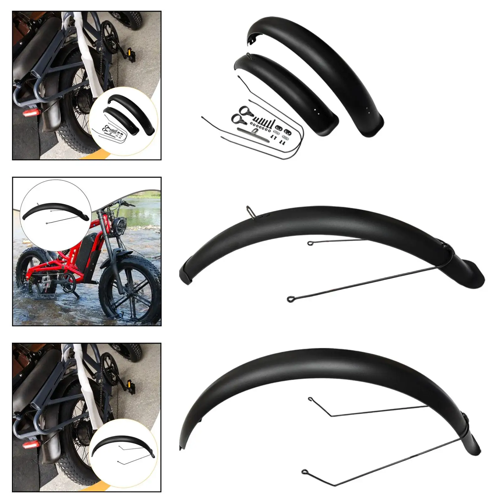 

Wide Tire Bicycle Fender Accessories, Easy Installation, Professional, , Practical Replacement for
