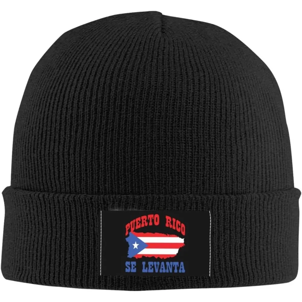 Puerto Rico Flag Daily Beanie Hat Unisex Warm Cuff Ski Skull Caps Winter Knit Hat Cap for Men Women