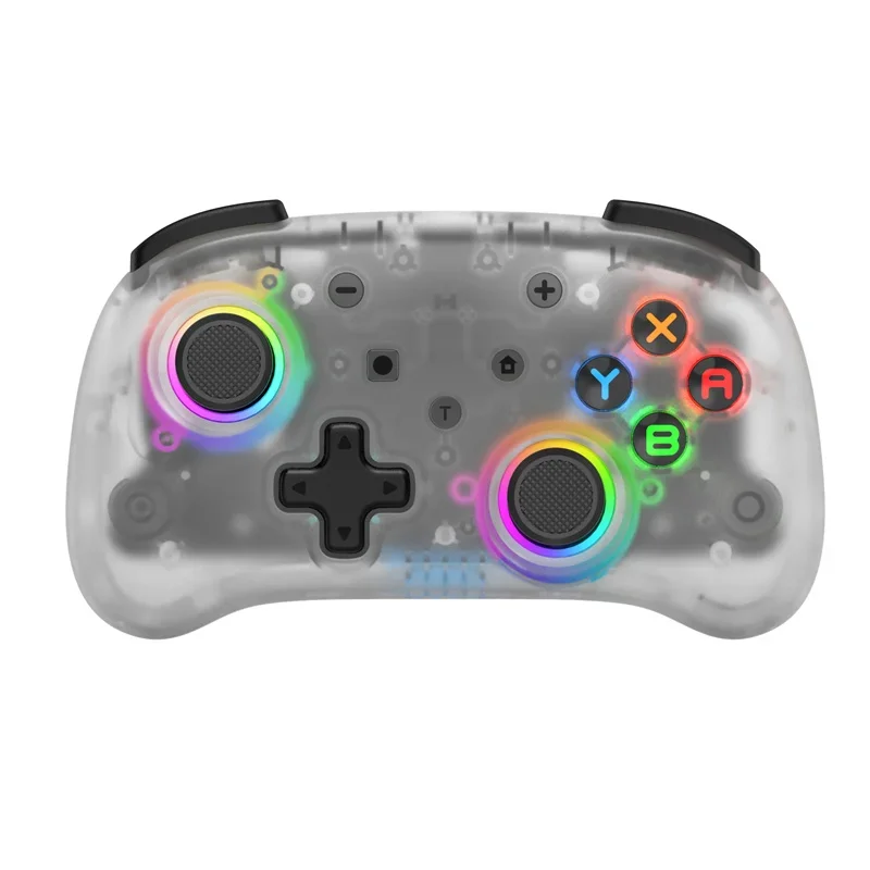 LinYuvo KS39B Pro botones de cristal transparente controlador inalámbrico colorido Joystick Gamepad somatosensorial 6 ejes para interruptor NS