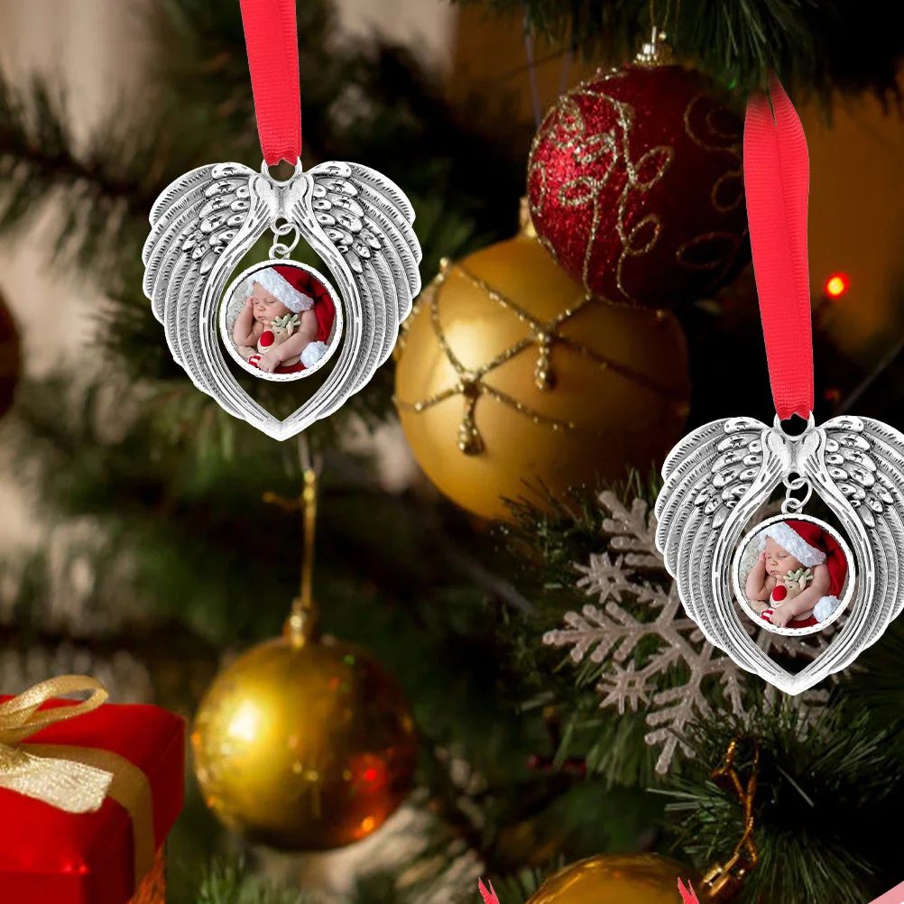 

2 Pcs Christmas Decorations Angel Wings Pendant Vintage Angels Ornaments Sublimation Blanks