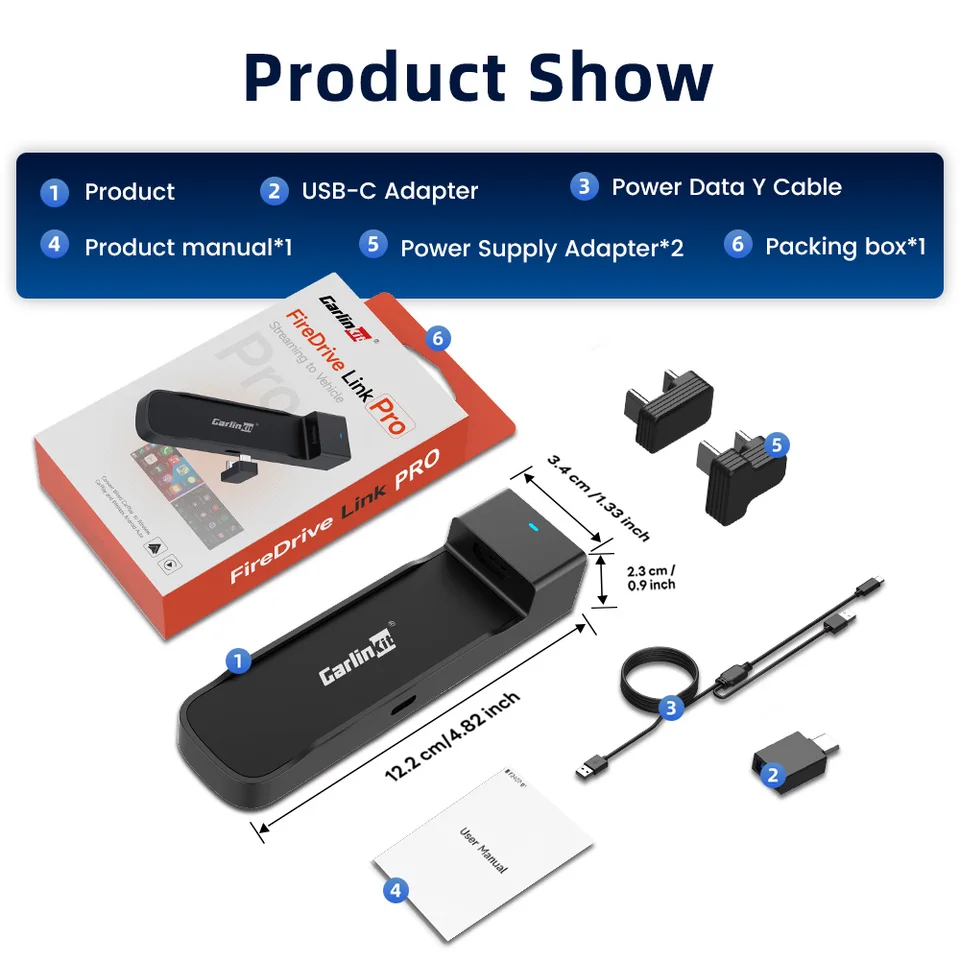 CarlinKit FireDrive Link Pro Wireless CarPlay Adapter for Amazon