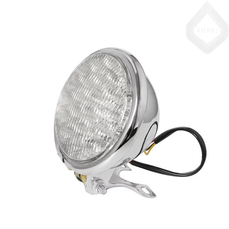 

Для Honda Touring Chopper на заказ мотоцикл ретро янтарная фара передняя лампа Phare Moto Rond Noir 2025