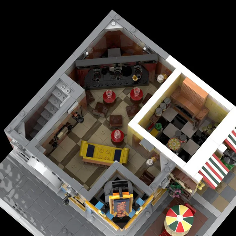 مدينة شارع عرض Moc اللبنات وحدات الزاوية نادي الجاز نموذج التكنولوجيا الطوب لتقوم بها بنفسك تجميع اللعب البناء HolidayGift