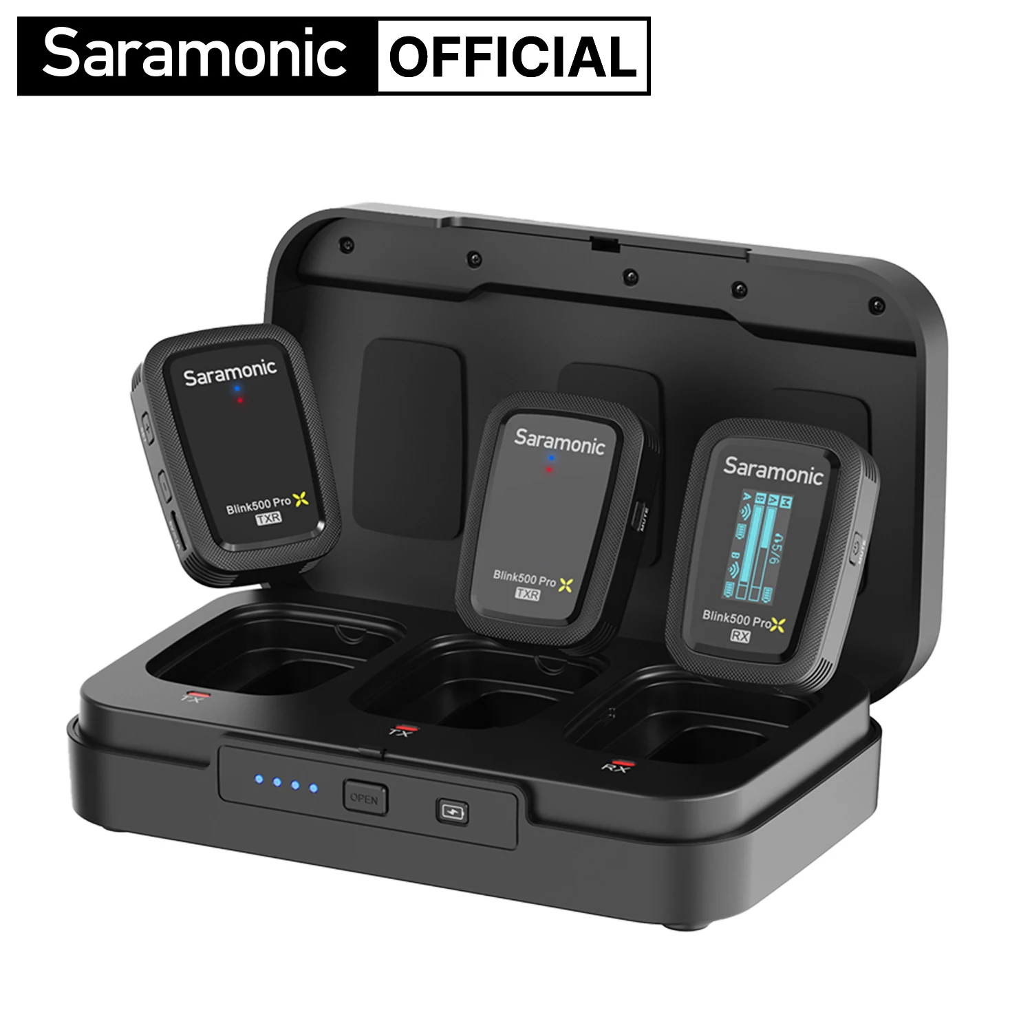 ميكروفون Saramonic Blink500 ProX B2R اللاسلكي Lavalier مع تسجيل على اللوحة لكاميرات iPhone Android DSLR وبث مدونة الفيديو