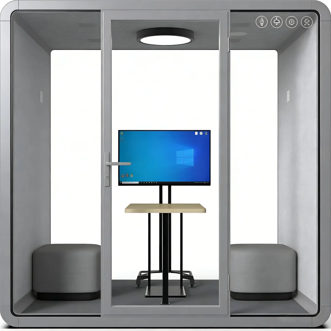 Acoustic Phone Booth Work Pod Single Person Soundproof Quiet Room Customized 30dB Noise Reduction With LED For Busy Office Lobby