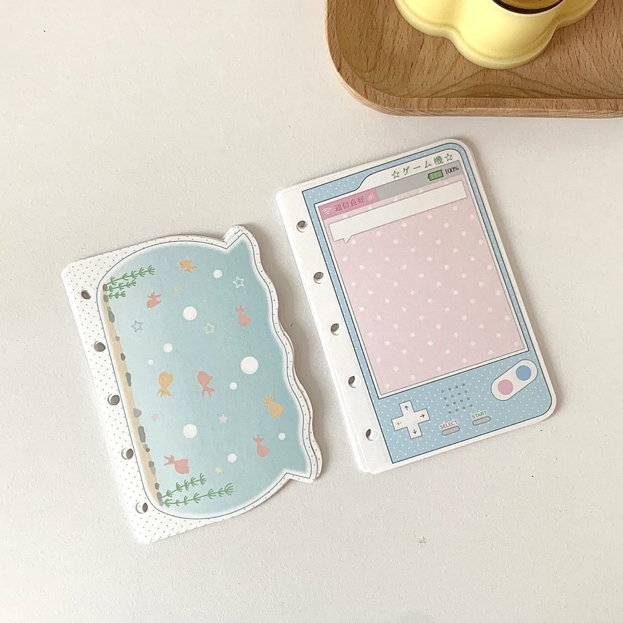 Isi Ulang Binder A7 M5 Tema Cokelat Pink, Memo Pad Bentuk Kustom, Lembar Catatan Gaya Korea Salt Punch Kawaii