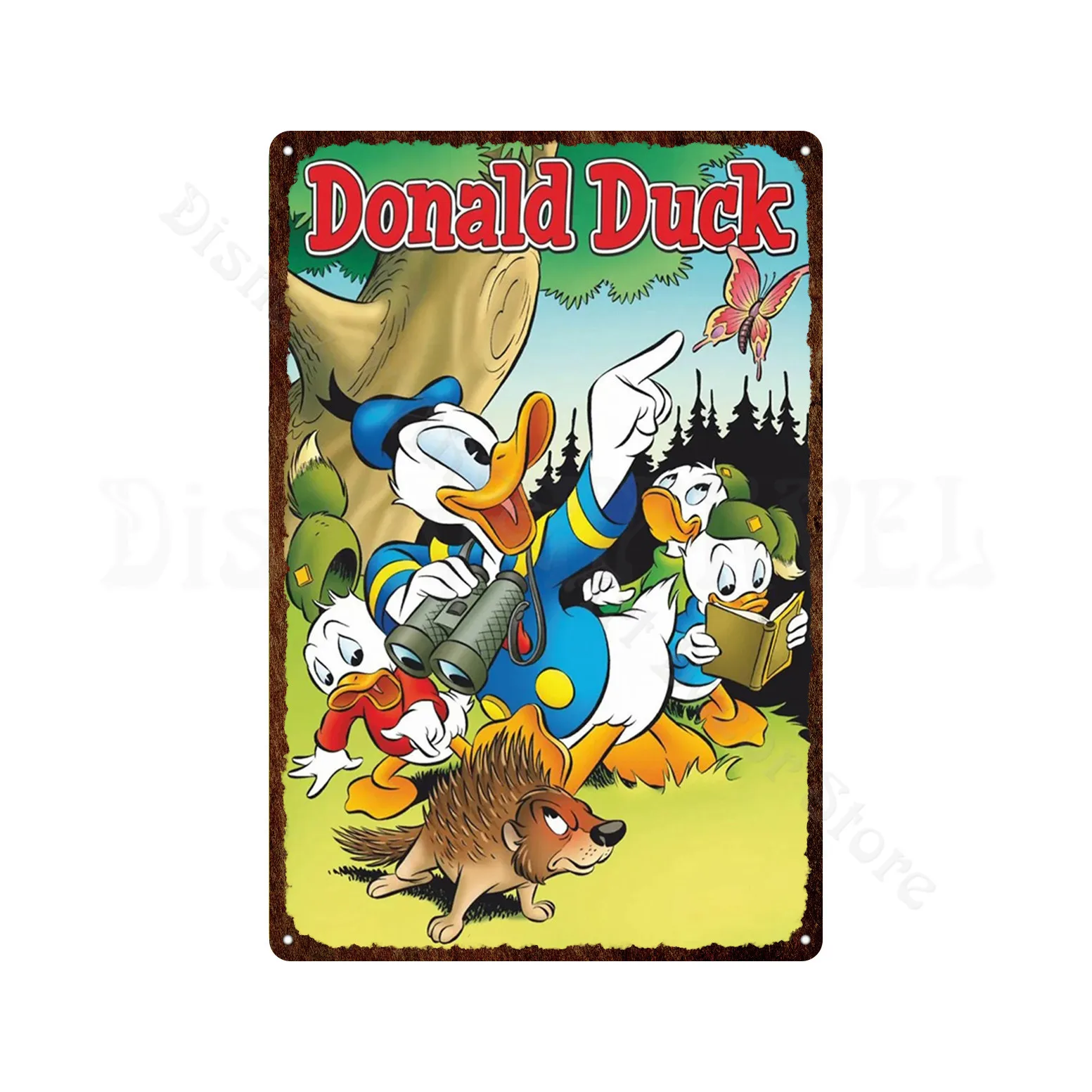 Disney Metal Signs Donald Duck Uncle Scrooge Classic Animation Metal Poster Decorative Tin Painting Vintage Retro Kid Room Decor