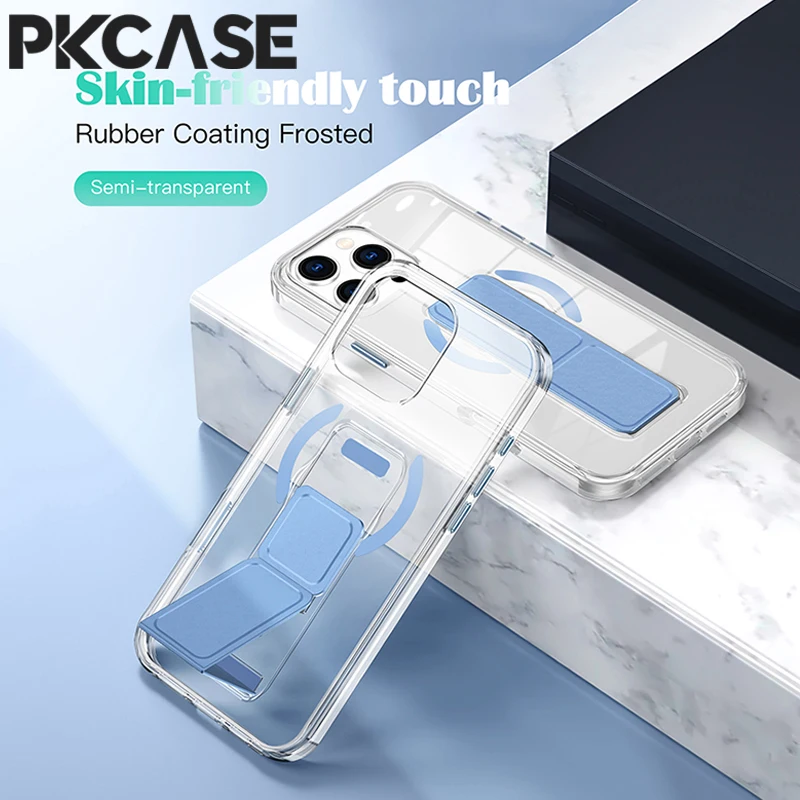 PKCASE Unsichtbare, faltbare Handgelenkschlaufe mit Ständer, Handyhülle für iPhone 18 17 Air 16 15 14 Plus 13 12 Pro Max, magnetische, transparente Hülle – Detail 8