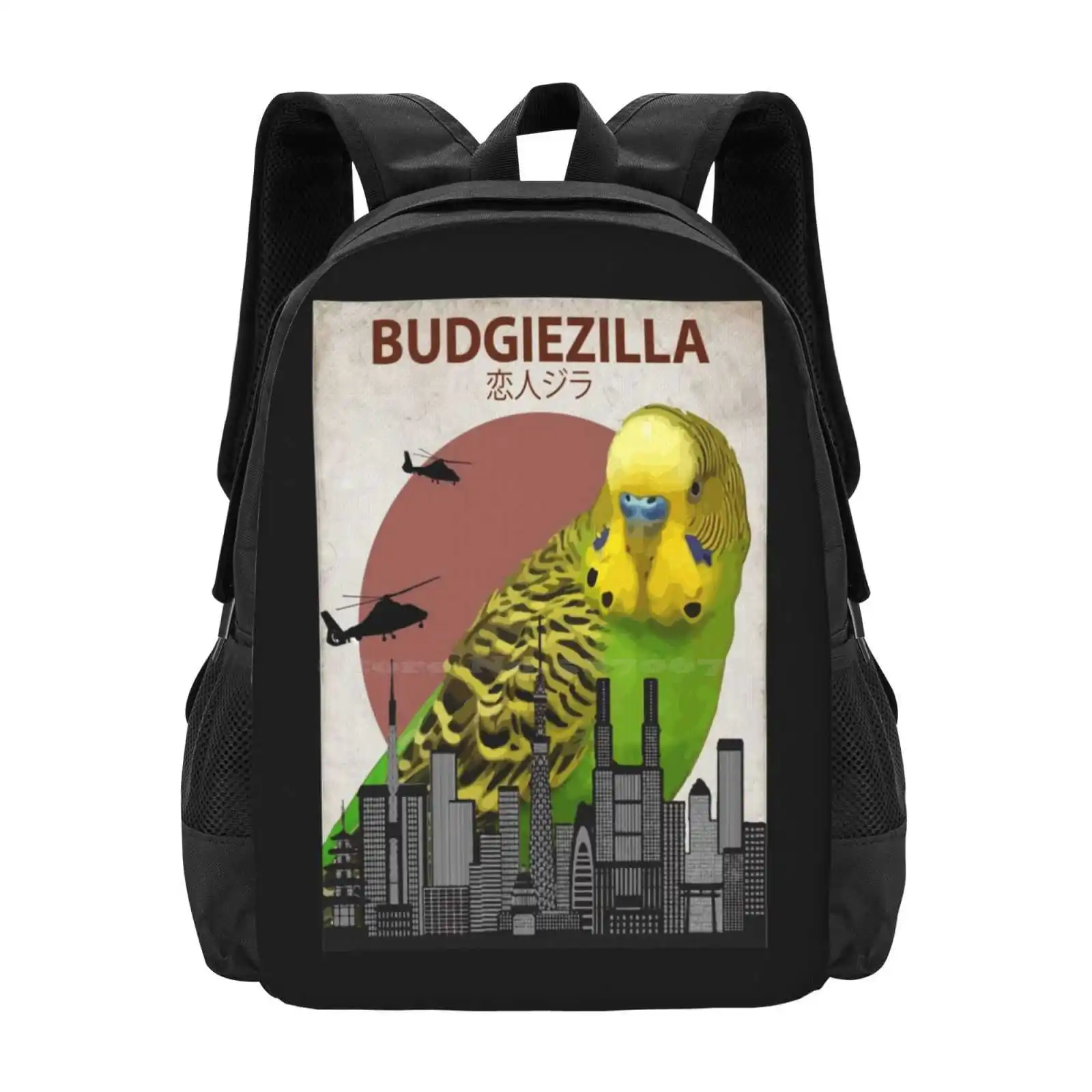 Mochila Budgiezilla, Periquito Periquito, Mochila Monstro Gigante, Sacos De Moda, Periquito, Venda Quente