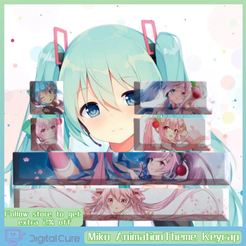 

Miku Animation Theme Keycap 6.25u Enter Key Esc Pbt Cherry Highly Personalized Five Sides Sublimation Mechanical Keyboard Keycap
