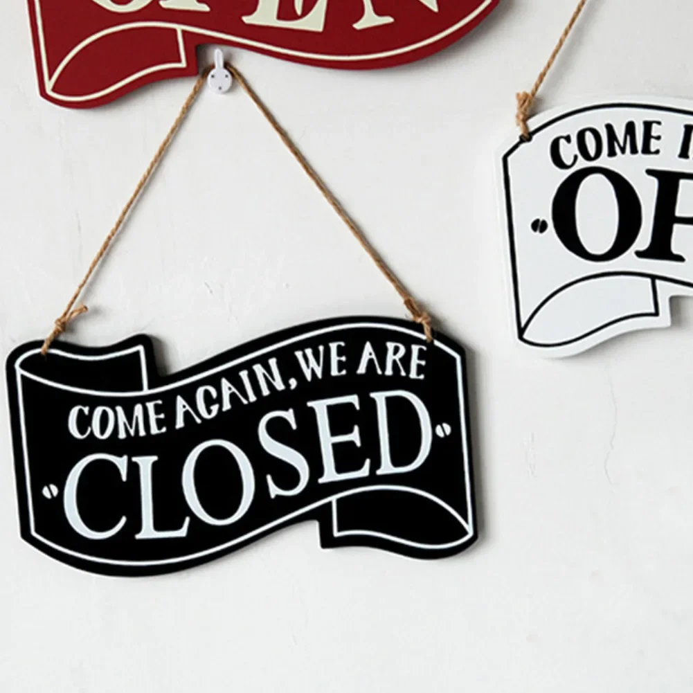 Double-sided Open/Closed License Plate Store Wall Decor Restrooms Tin Sign Vintage Road Guide Metal Sign Painting Plaques Poster