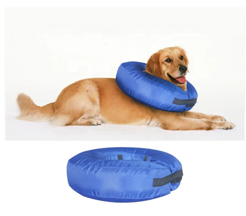 Adjustable PVC 600D Nylon Pet Elizabethan Collars Protection Inflatable Collar Soft Protective Recovery PVC Dogs Frosted Bag