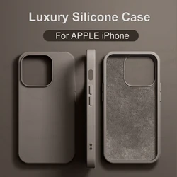 Luxury Shockproof Case For Apple iPhone 11 12 13 14 15 16 17 Pro Max 17 Air Plus Liquid Silicone Cases Cover Phone Accessories