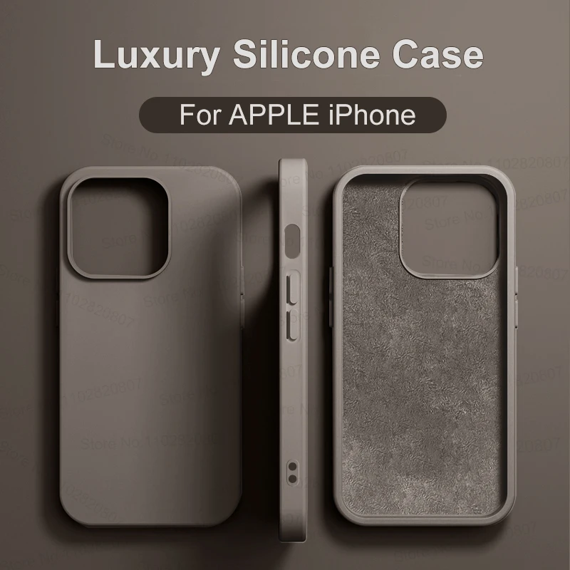 Funda de lujo a prueba de golpes para Apple iPhone 11 12 13 14 15 16 17 Pro Max 17 Air Plus de silicona líquida, accesorios para teléfono