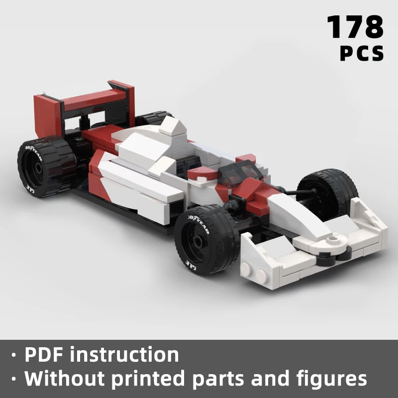 

customizable MP4/4 speed champions hypercar bricks supercar race racing car blocks building moc unique display klocki