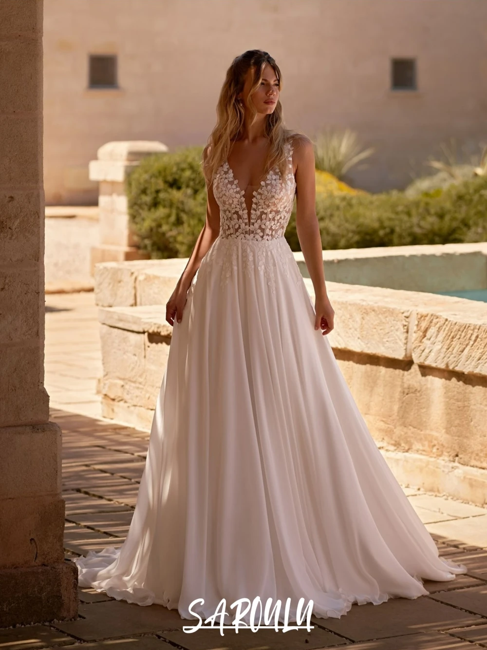 

Backless Boho White Lace Wedding Dress Sexy A Line Corset Customized Bridal Gown Romantic Sleeveless Elegant Bride Wear