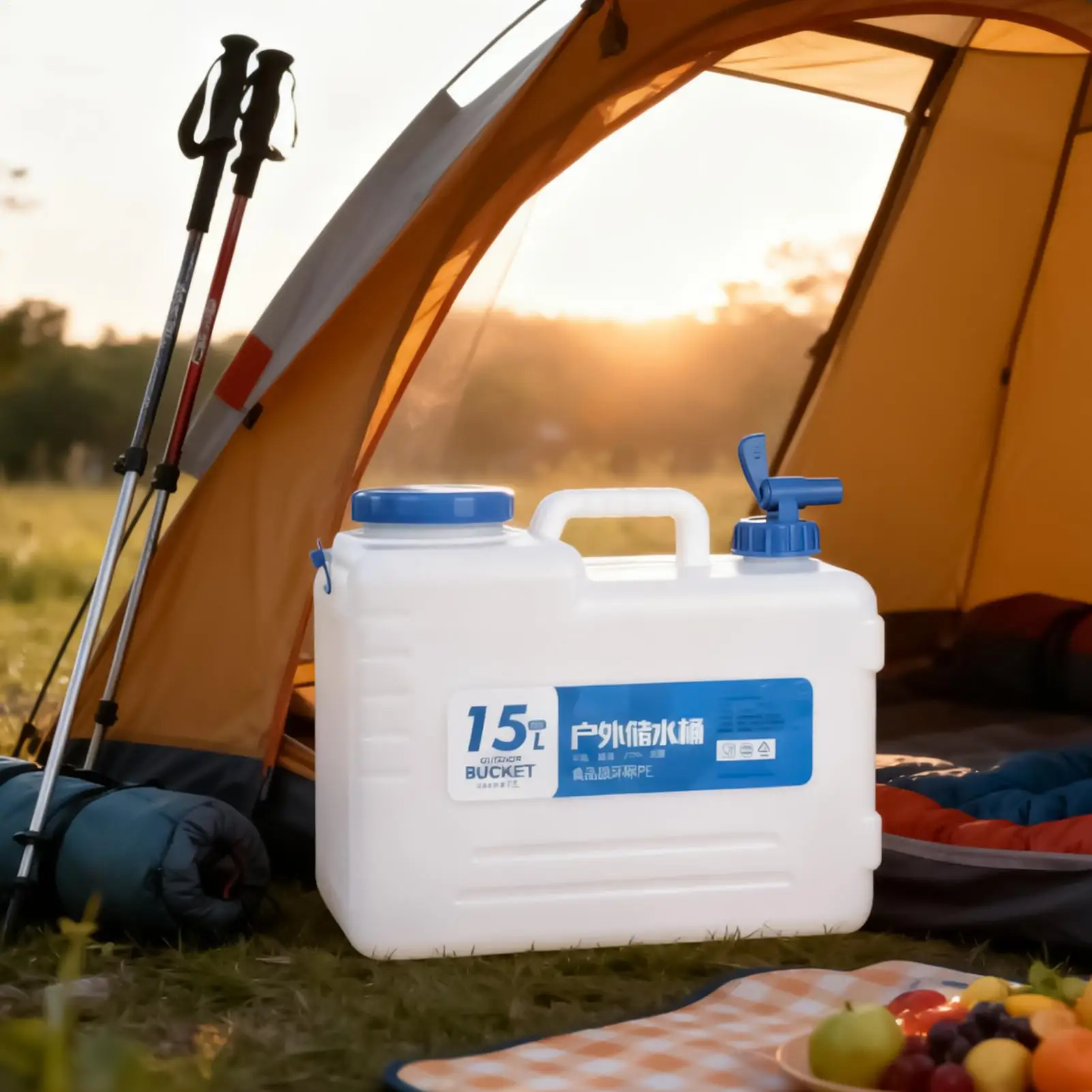 Camping Water Container 4 Gallon Leakproof Canteen Water Storage Containers With Spigot And Handle For Outdoor Camping Fishing