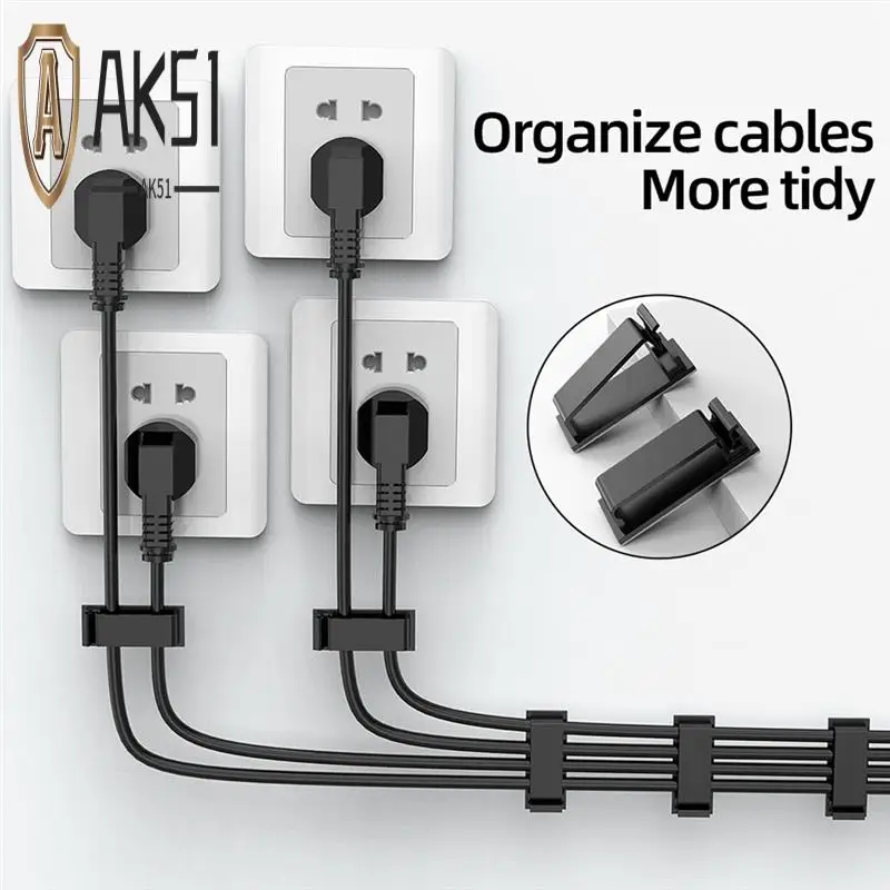 

AK51-Acrylic Backed Cable Organizer Plug Cable Fixer Self-Adhesive Storage Hole-Free Multifunctional Cable Organizer