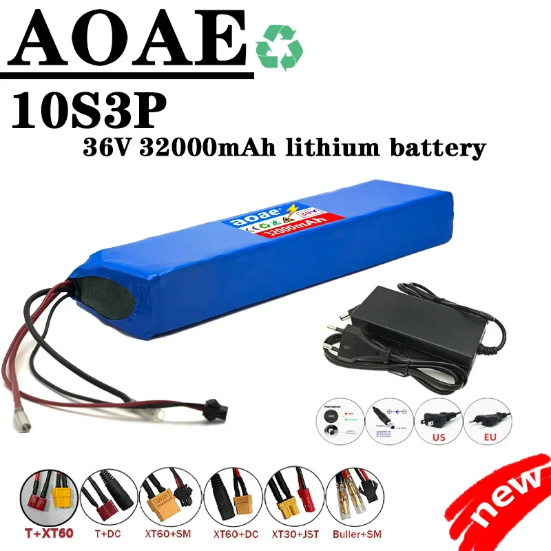 36 V 32 Ah 18650 wiederaufladbarer Lithium-Akku 10S3P 1000 W Leistung modifiziertes