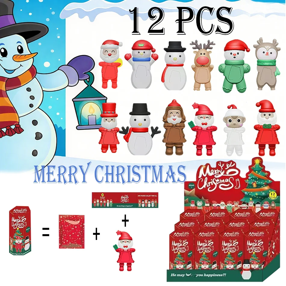 

Новый ангел, серия для рождественской вечеринки, слепая коробка, снеговик, Санта-Клаус, автомобильные аксессуары для телефонов, детские игрушки, подарки на Рождество и день рождения