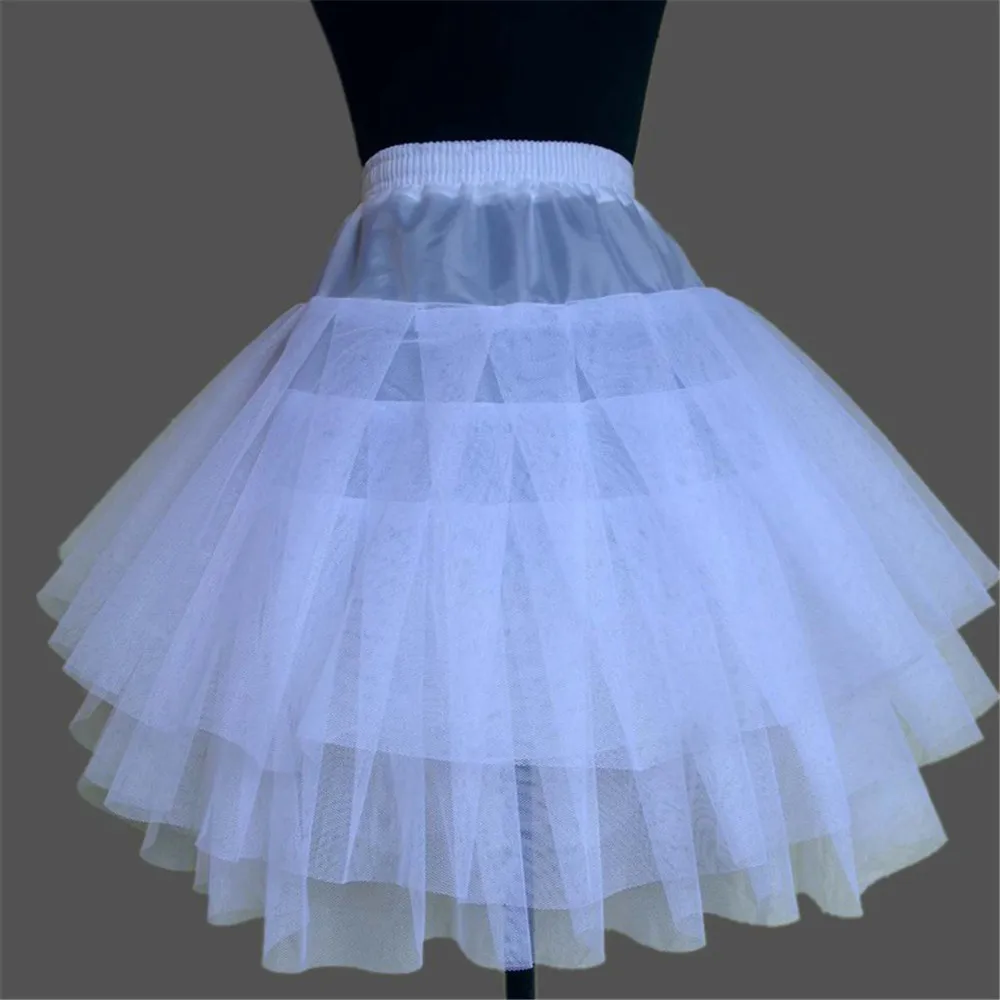 Jupon Crinoline avec Cerceau pour Fille, Sous-Jupe Courte Blanche, Robe de Bal Trapèze