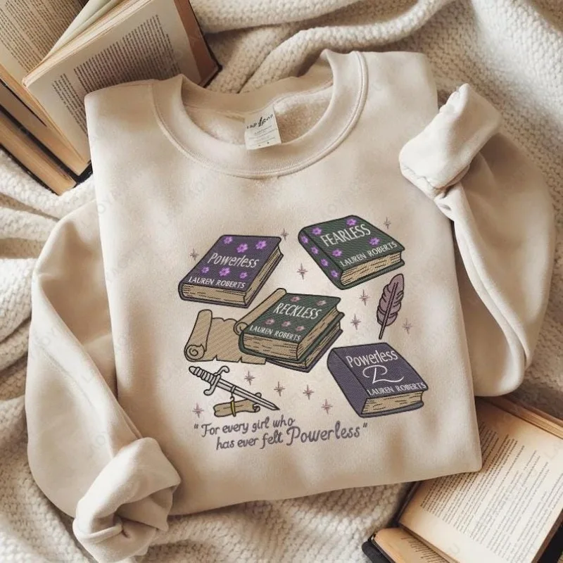 Camiseta de la serie Powerless Lauren Roberts Kai Azer & Paedyn, jerseys grises, Sudadera con capucha gráfica Bookish de fantasía, sudadera de libro potente