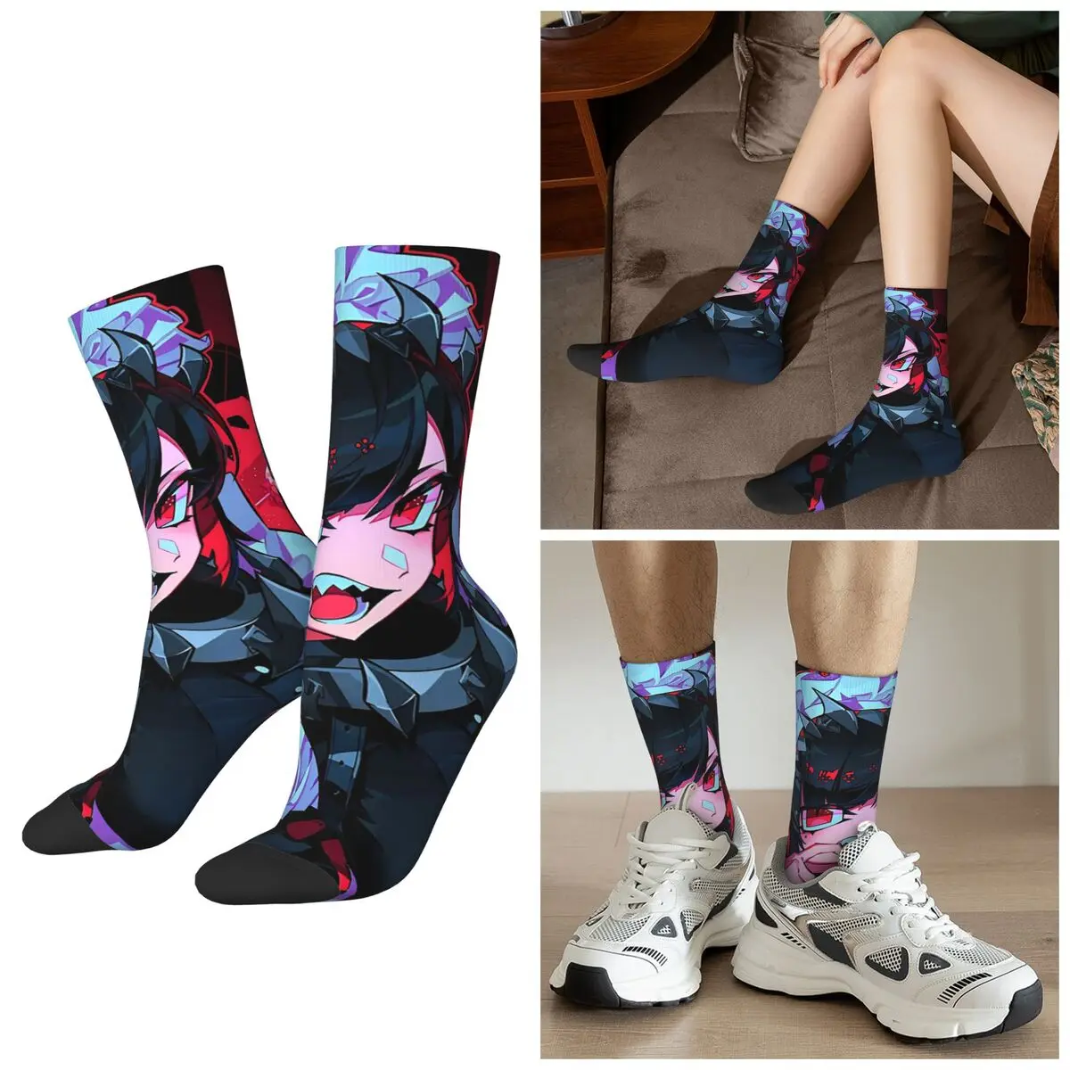 All Seasons Game Zenless Zone Zero Ellen Joe Socks Harajuku Sport Middle Tube Socks Stockings for Men Women Valentine's Day