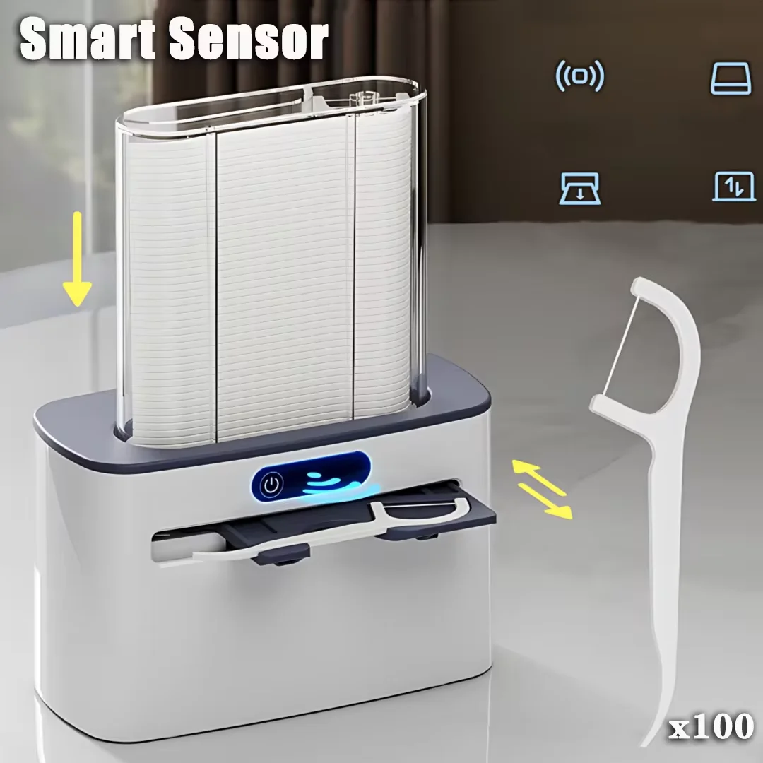 

Intelligent Sensor Dental Floss Holder Automatic Pop-up Electric Dental Floss Stick Storage Box Household Dental Floss Machine