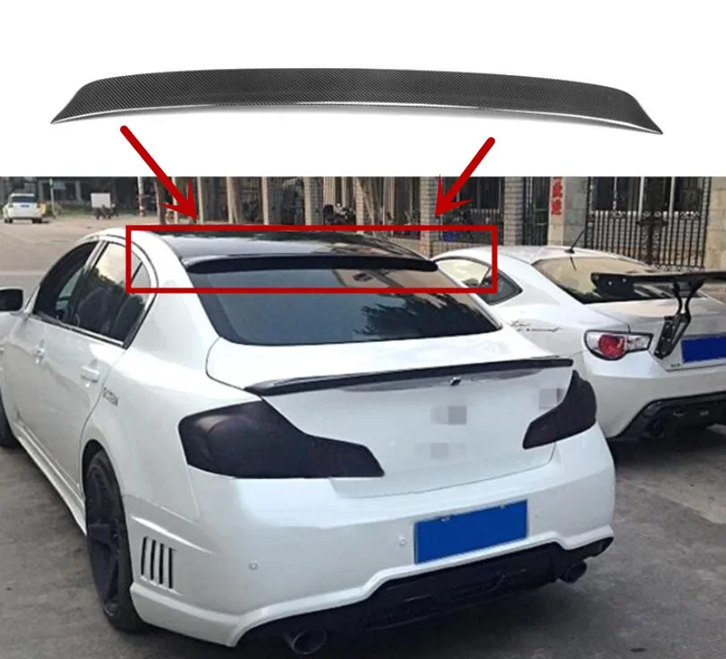 REAL CARBON FIBER REAR WING TRUNK LIP TAIL TOP ROOF SPOILER FOR Infiniti G35 G37 G25 4 Door 2007 2008 2009 2010 2011 2012 2013