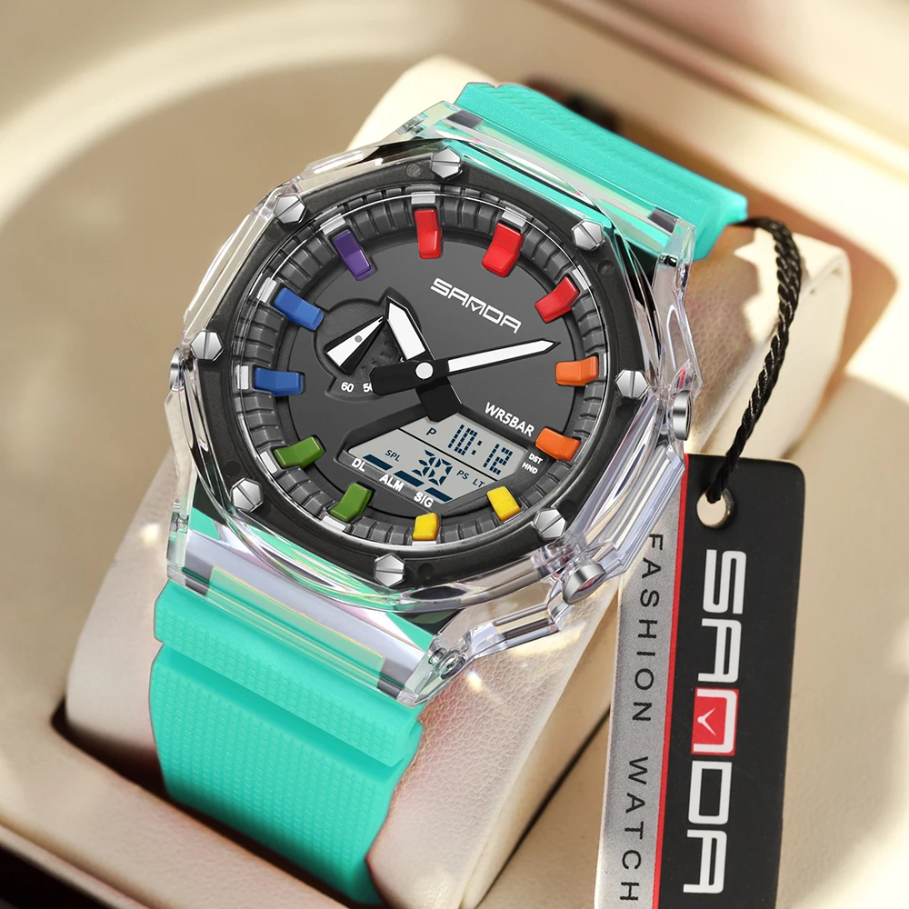 Sanda 3341 Transparent Electronic Watch