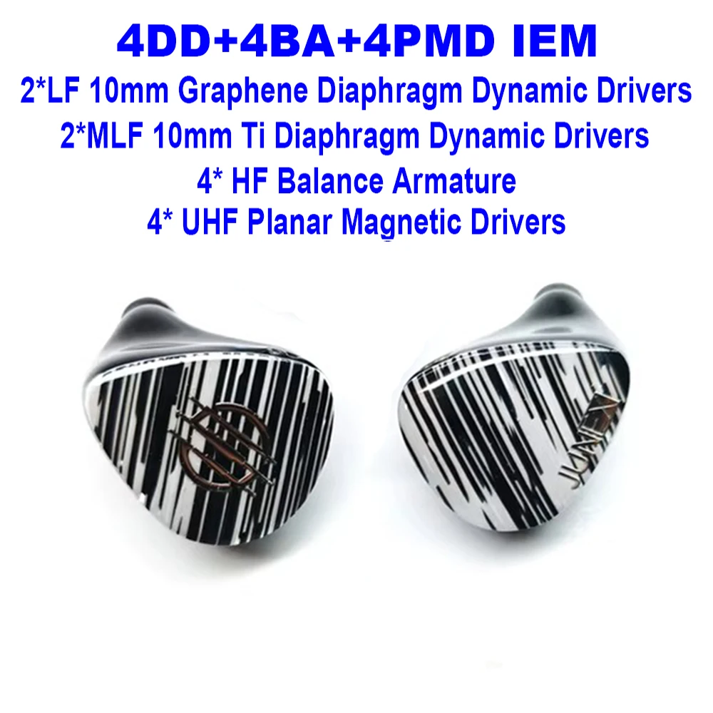 

Наушники-вкладыши 4DD+4BA+4 PMD IEM, наушники-вкладыши с монитором, Hi-Fi наушники, планарный магнитный драйвер, гибридные проводные наушники для аудиофилов