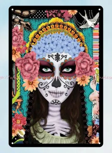 La Calavera catrina Day of the Dead Skeleton metal tin sign home decorators