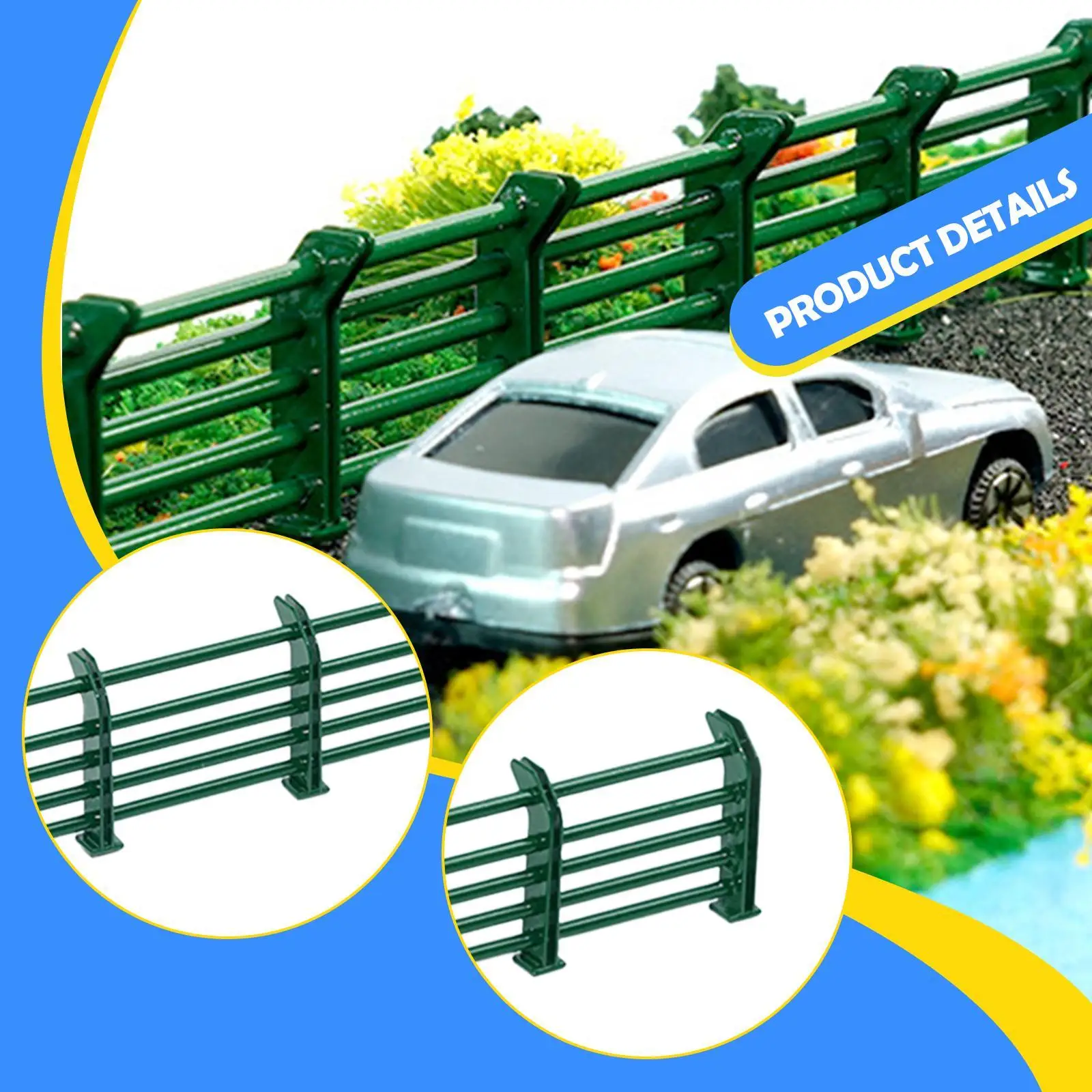 مصغرة الطريق السريع الدرابزين قطار السكك الحديدية تخطيط DIY الملحقات حاجز الطريق الصغير لعب الأدوار المفروشات الحياة المشهد